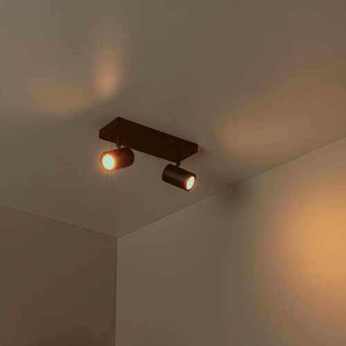 Lucide AMIGO - Spot plafond - 2xGU10 - Noir - ambiance 1